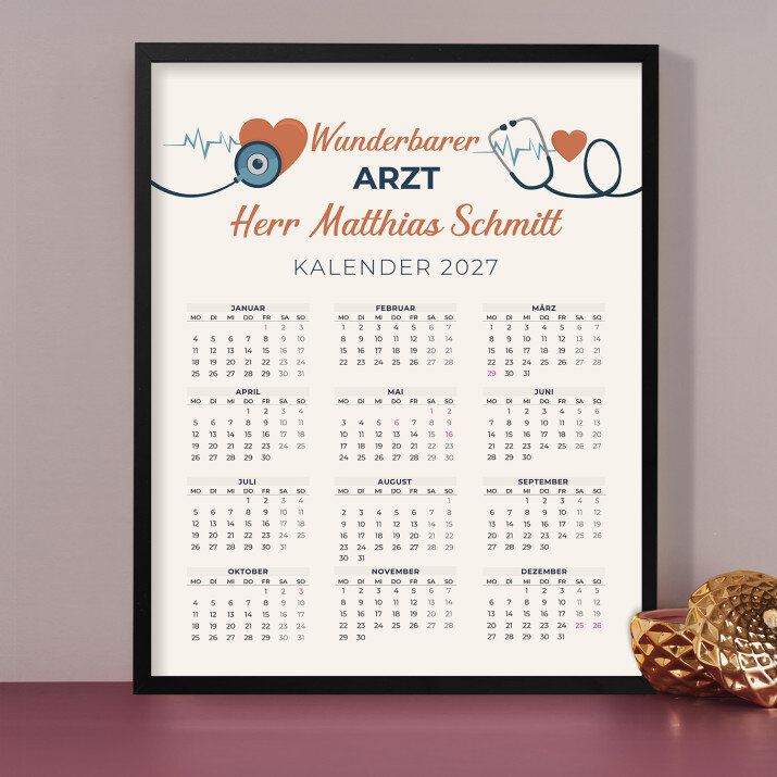 Wunderbarer Arzt - Kalender im Rahmen