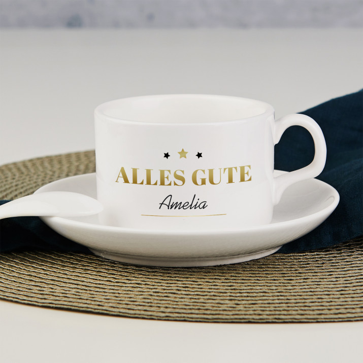 Alles Gute - Tasse mit Untertasse