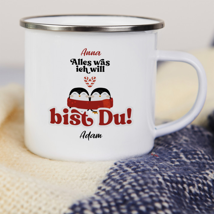 Alles was ich will - emaillierter Becher