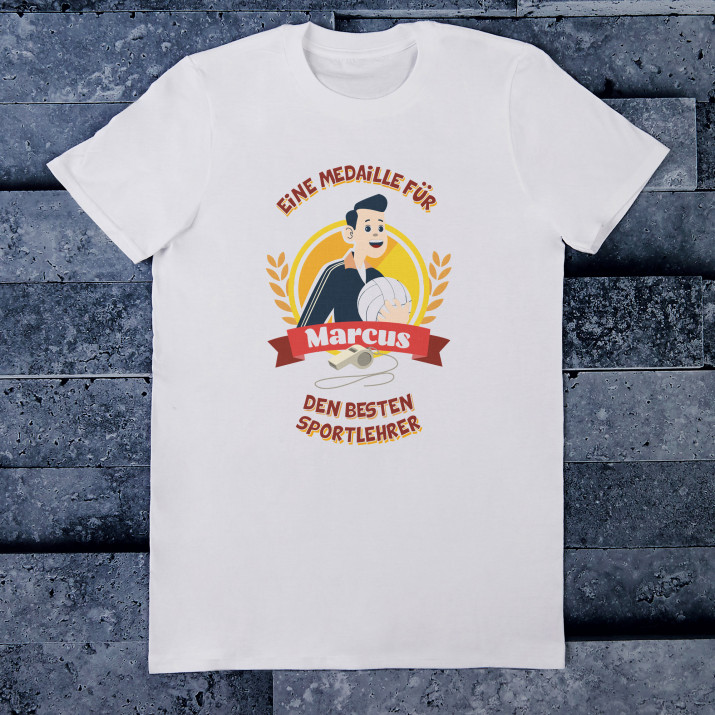 Medaille für Sportler - T-Shirt mit Aufdruck für Herren