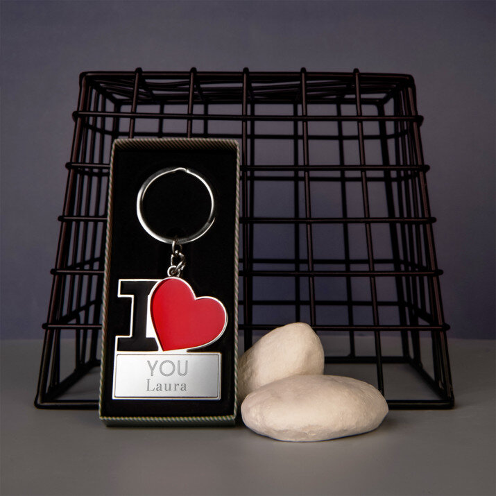 You + name - Schlüsselanhänger I LOVE