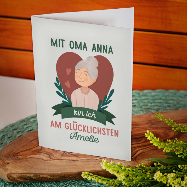 Mit Oma - Glückswunschkarte