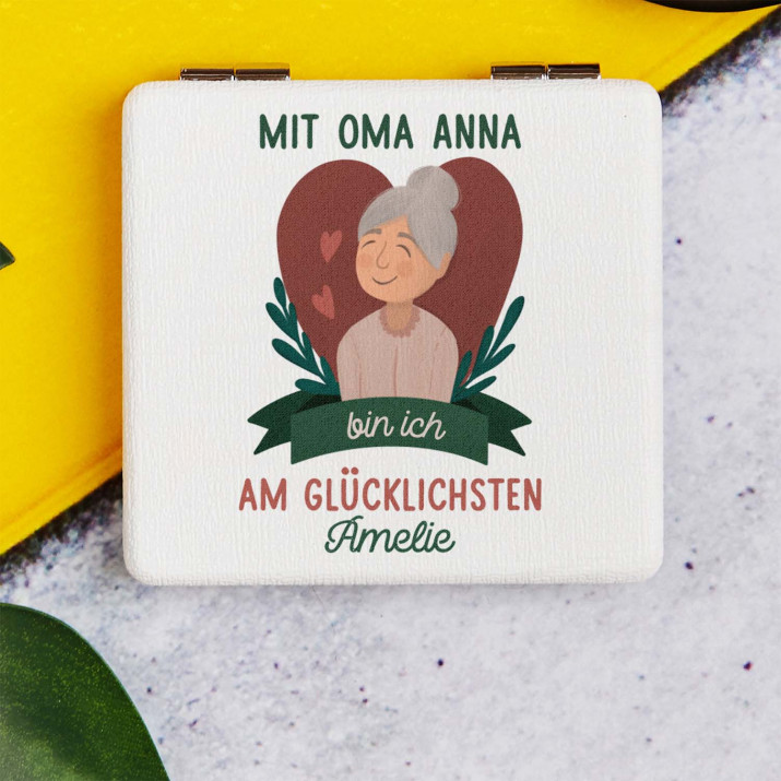 Mit Oma - Taschenspiegel mit Aufdruck