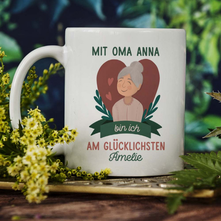 Mit Oma - personalisierte Tasse