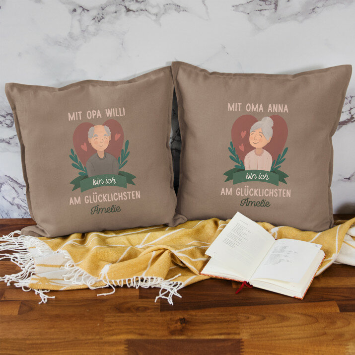 Mit Großeltern - Kissen-Set