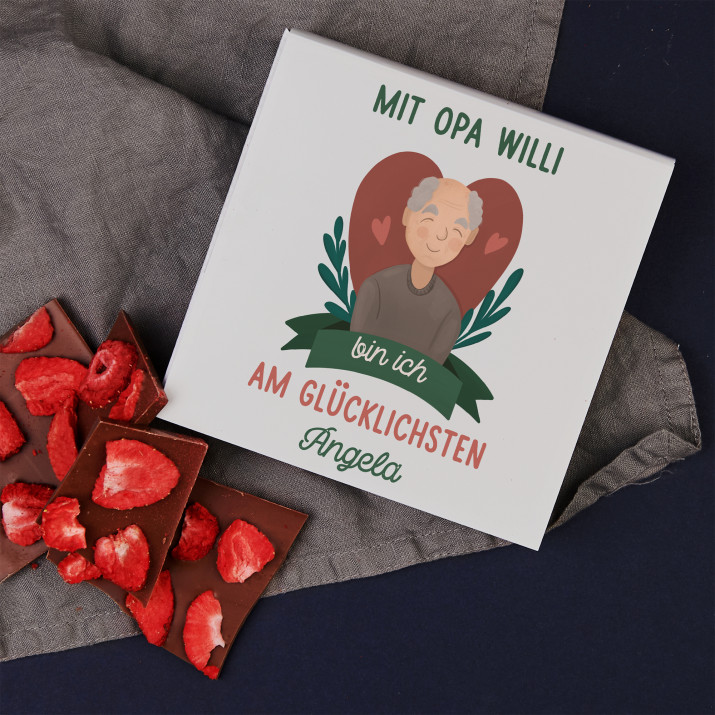 Mit Opa - Schokolade mit Erdbeeren
