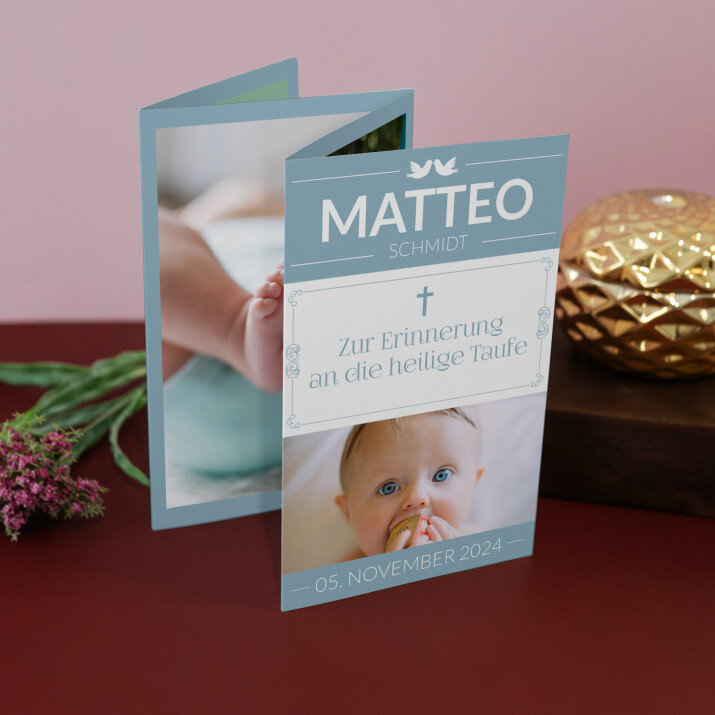 Zur taufe junge - Fotos, harmonikaartig gefaltet