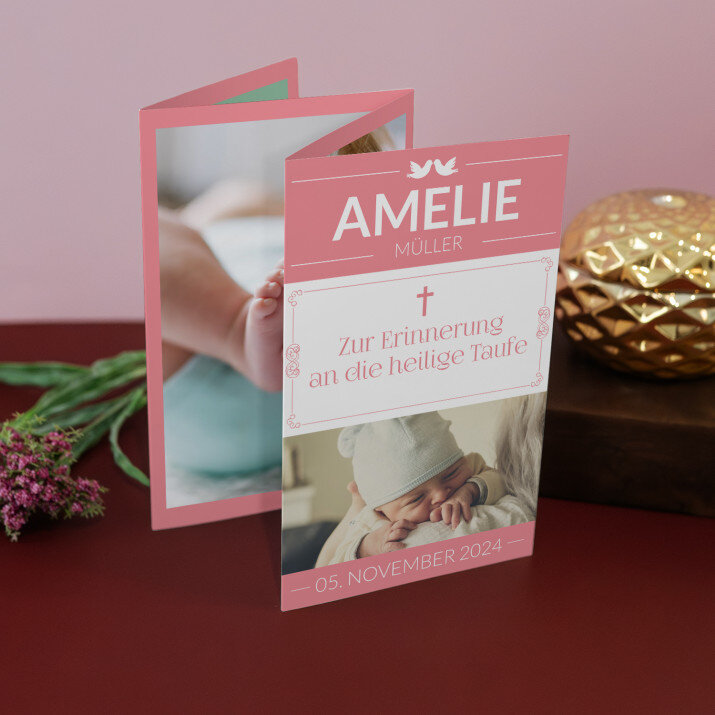 Zur taufe mädchen - Fotos, harmonikaartig gefaltet