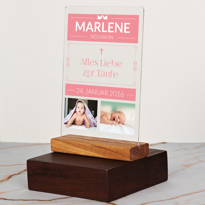 Zur Taufe Mädchen - Druck auf Acrylglas
