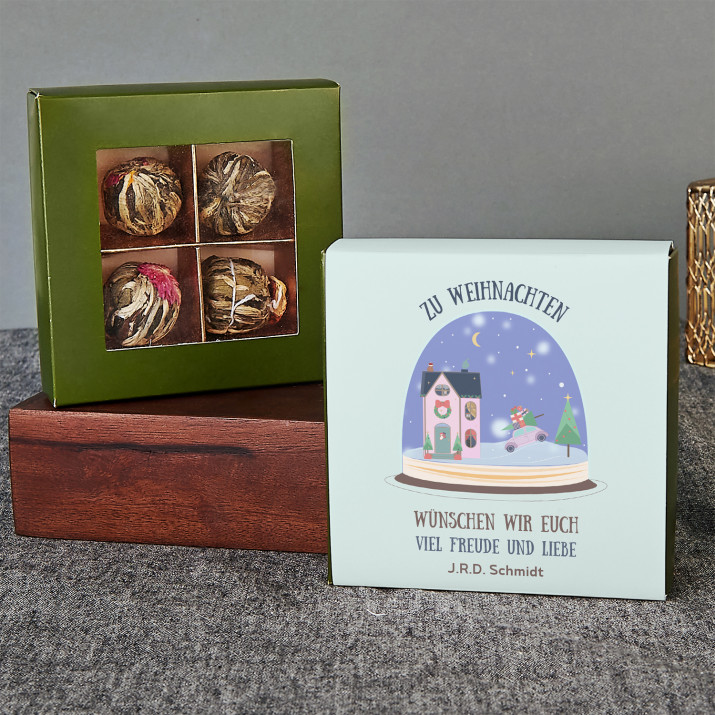 Zu Weihnachten viel Freude und Liebe - Blühender Tee