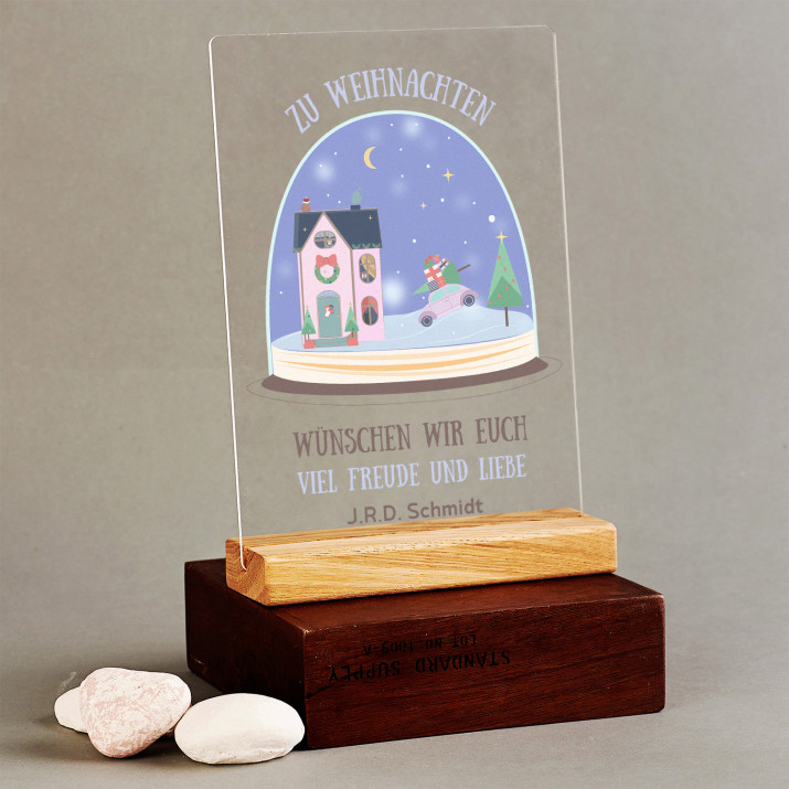 Zu Weihnachten viel Freude und Liebe - Druck auf Acrylglas