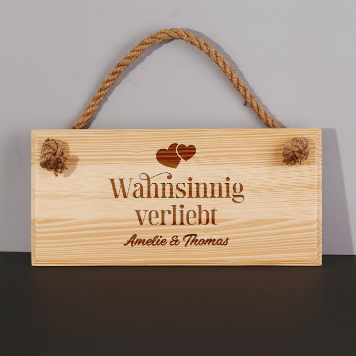 Wahnsinnig verliebt - Holzschild