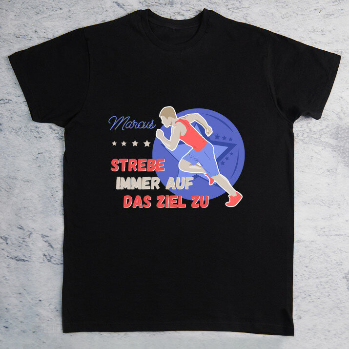 Strebe immer auf das Ziel zu - Schwarzes T-Shirt für Herren