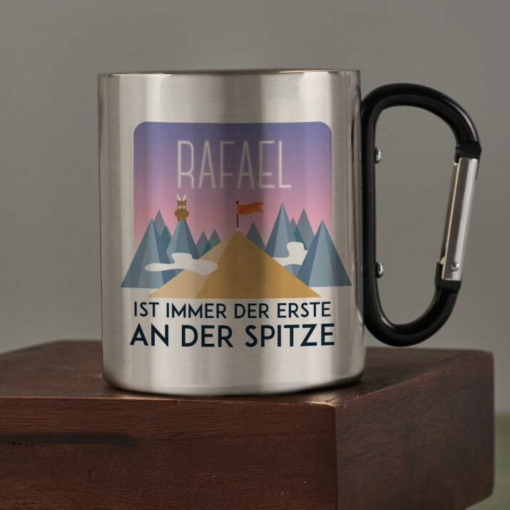 Ist immer der erstean der spitze - Karabinerbecher