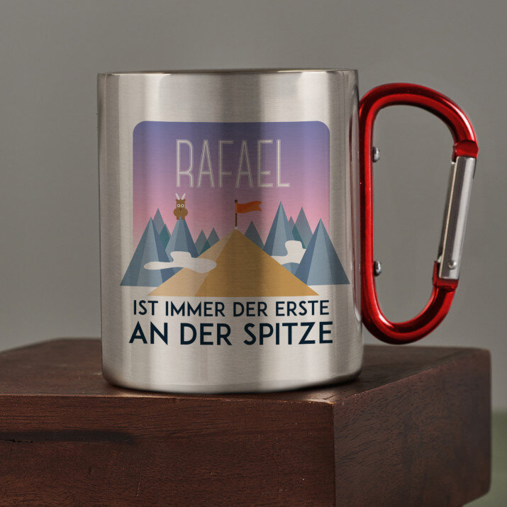 Ist immer der erstean der spitze - Karabinerbecher