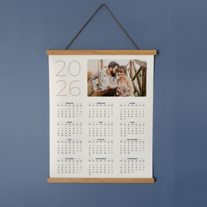 Foto 2 - Poster-Kalender mit Holzleisten