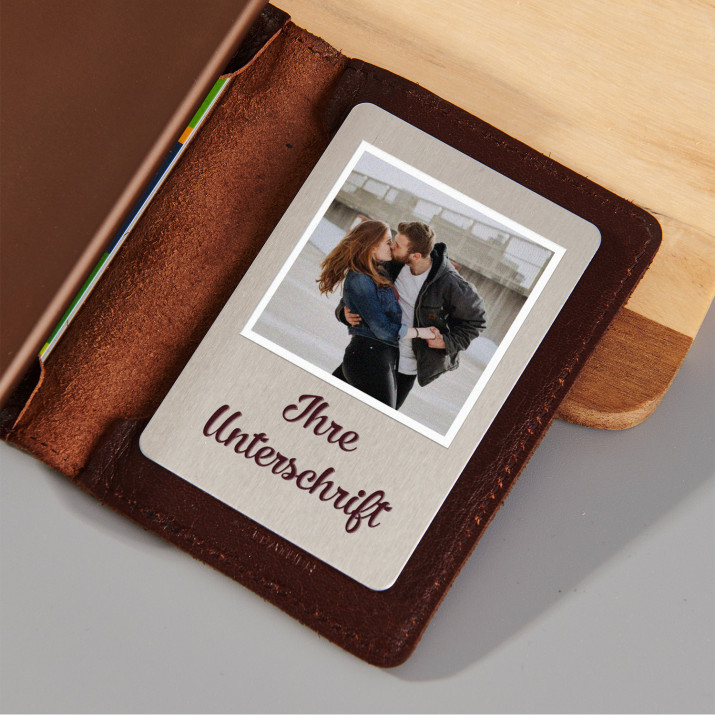 Foto Unterschrift - Visitenkarte aus Metall