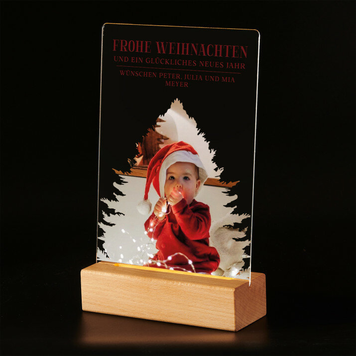 Foto Weihnachtsbaum - Druck auf Acrylglas mit LED Beleuchtung