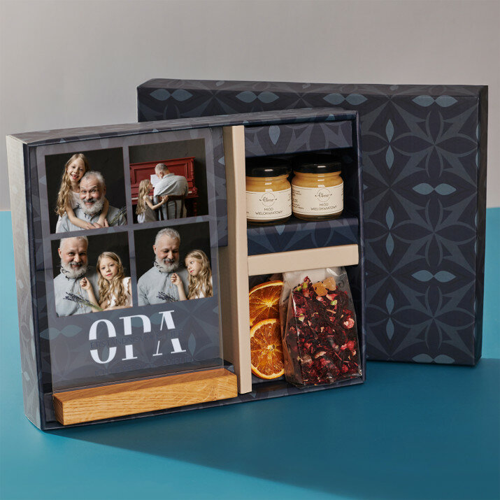 Geschenkset für Ihren Opa mit Druck auf Acrylglas und Tee