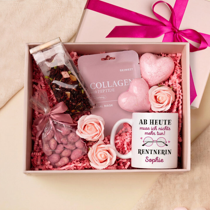 Tasse und Rosen Spa Set Für eine Rentnerin