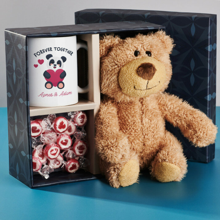 Geschenkset mit Tasse und Teddybär Für die Verlobte