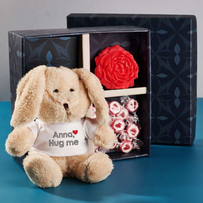 Geschenkset mit Kuscheltier Für die Verlobte