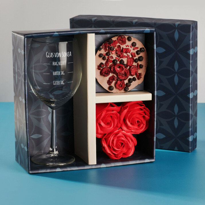 Geschenkset mit Weinglas Für sie