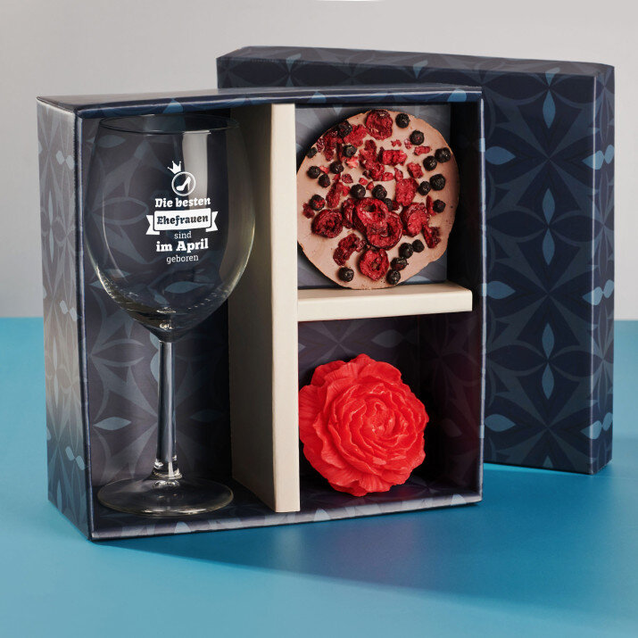 Geschenkset mit Weinglas Für Ehefrau 2