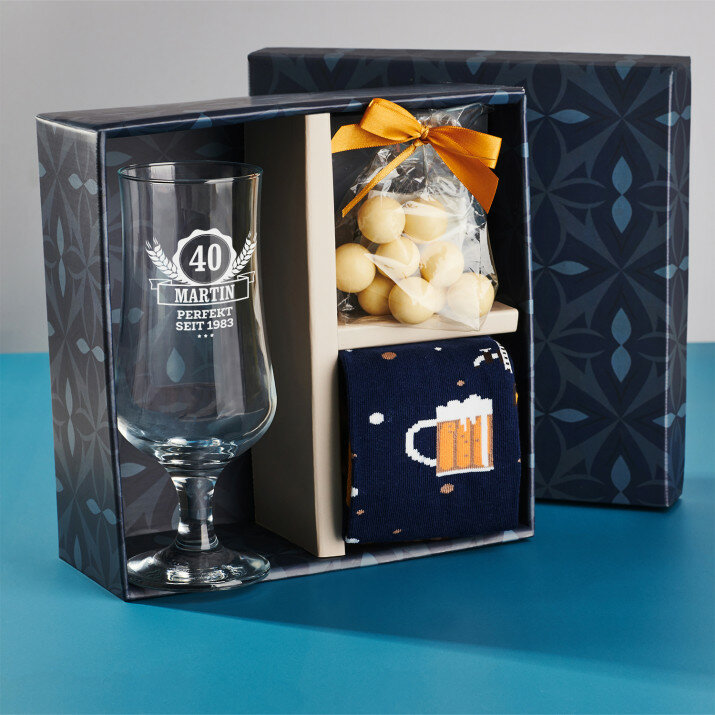 Geschenkset mit Bierpokal Zum 40. Geburtstag