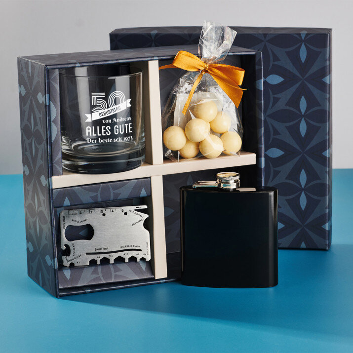 Geschenkset mit Whiskyglas Zum 50. Geburtstag Geschenkset mit Whiskyglas Zum 50. Geburtstag