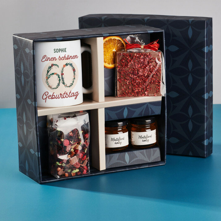 Geschenkset mit Tasse und Tee Zum 60. Geburtstag