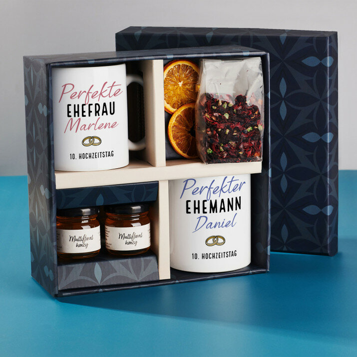 Geschenkset mit Tassen für Paare Zum Hochzeitstag