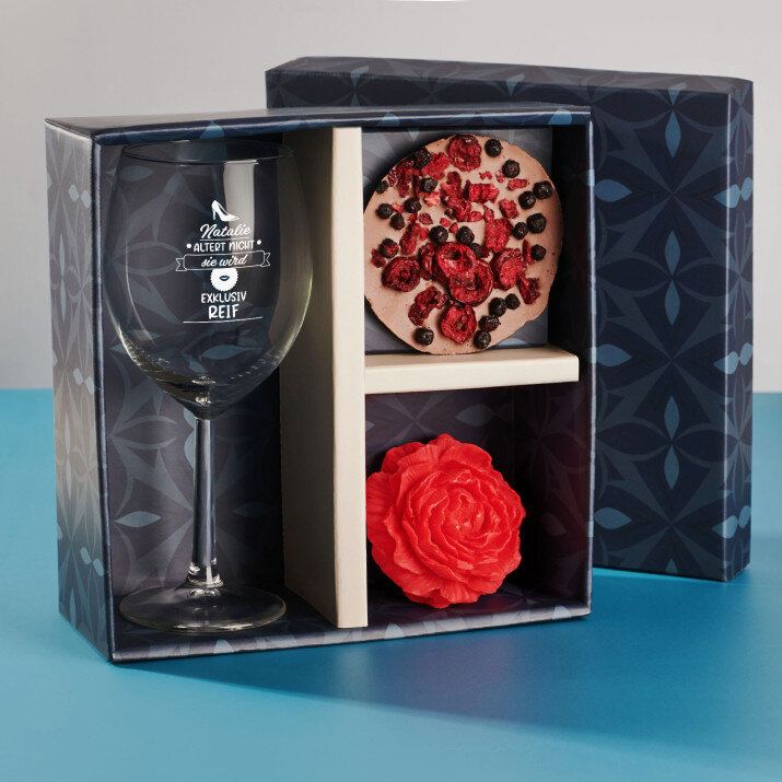 Geschenkset mit Weinglas Zum Geburtstag