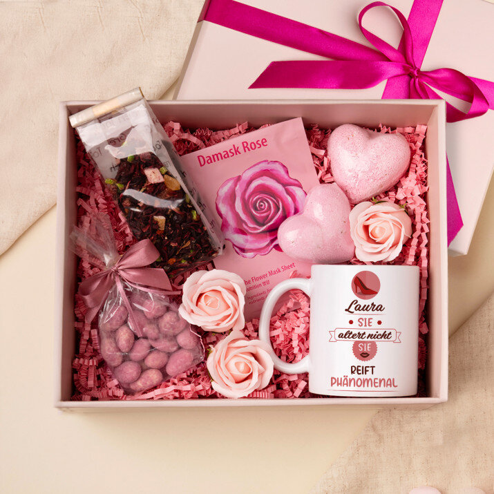 Tasse und Rosen-Spa-Set zum Geburtstag