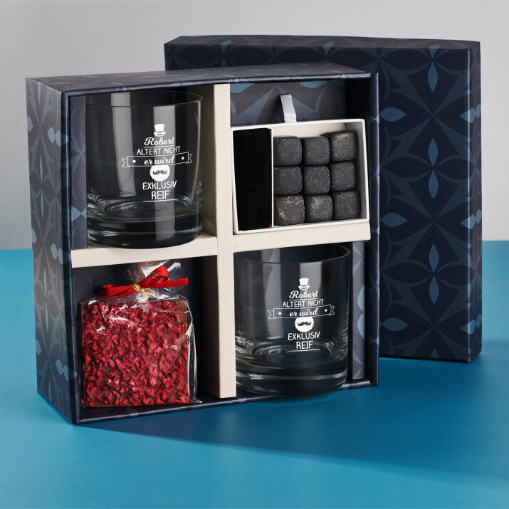 Geschenkset mit Whiskygläsern Zum Geburtstag