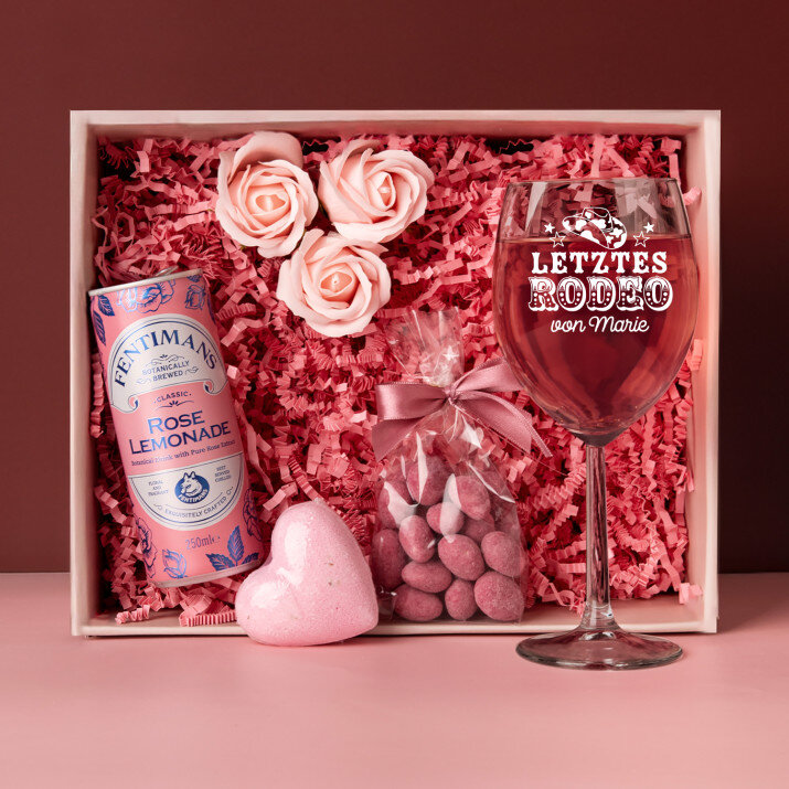 Geschenkset Für den Junggesellinnenabschied 2 mit Glas und Limonade