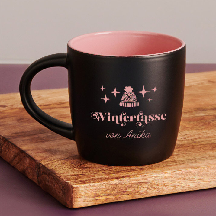 Wintertasse - Schwarzer keramikbecher Wintertasse - Schwarzer keramikbecher