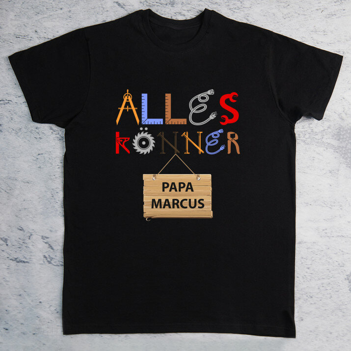 Alles könner - Schwarzes T-Shirt für Herren