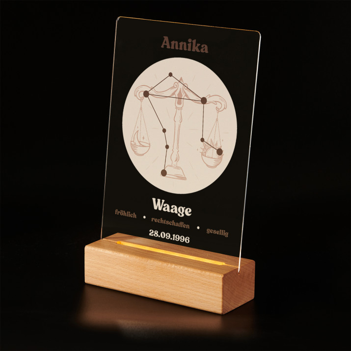 Waage - Druck auf Acrylglas mit LED Beleuchtung