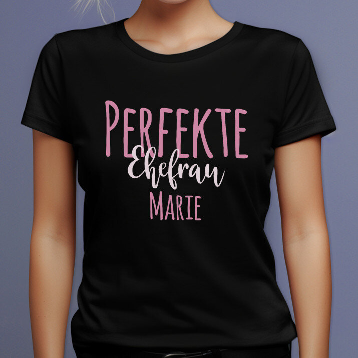 Perfekte ehefrau - Schwarzes T-Shirt für Damen