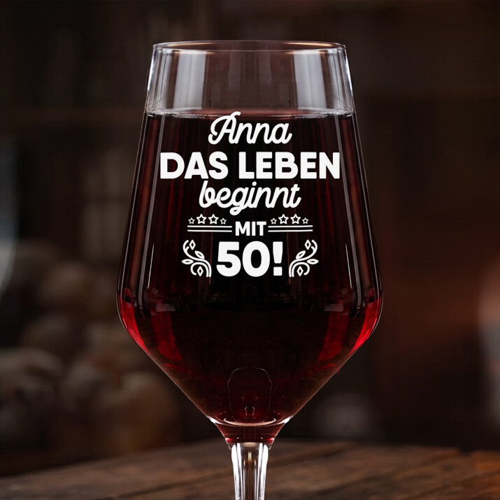 Das Leben beginnt mit - Großes Weinglas
