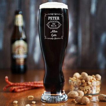 Old No. - Bierglas mit Gravur