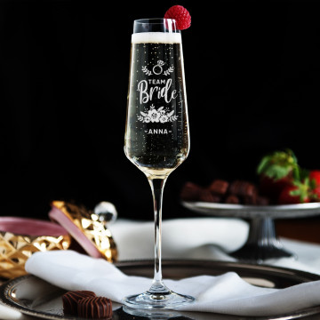 Team Bride - Sektglas mit Gravur