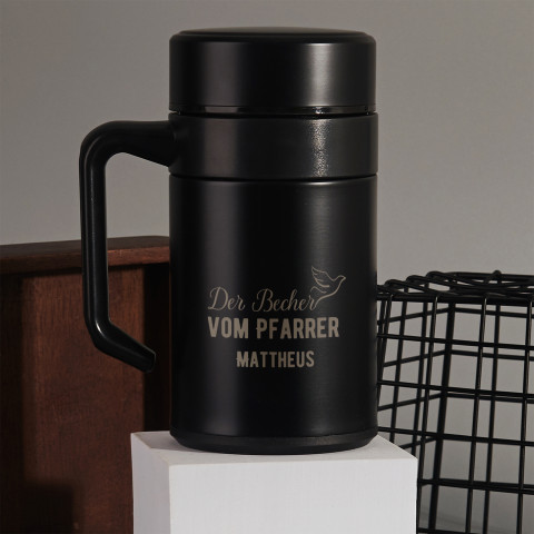 Becher vom pfarrer - Thermobecher mit Henkel