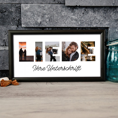 LIEBE - Kunstdruck mit Rahmen