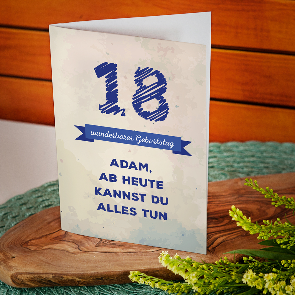 18. wunderbarer Geburtstag - Glückwunschkarte - GeschenkSpeziell.de