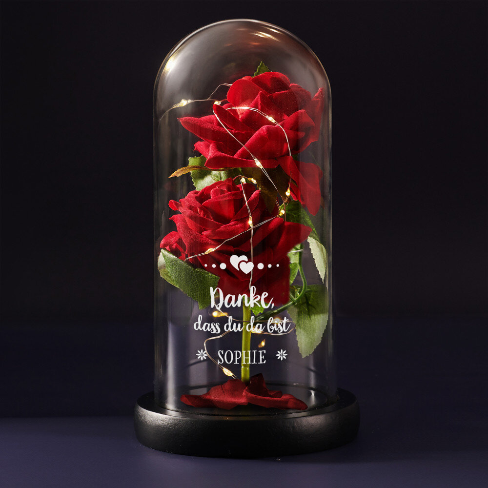 Ewige Rose Im Glas Mit Gravur
