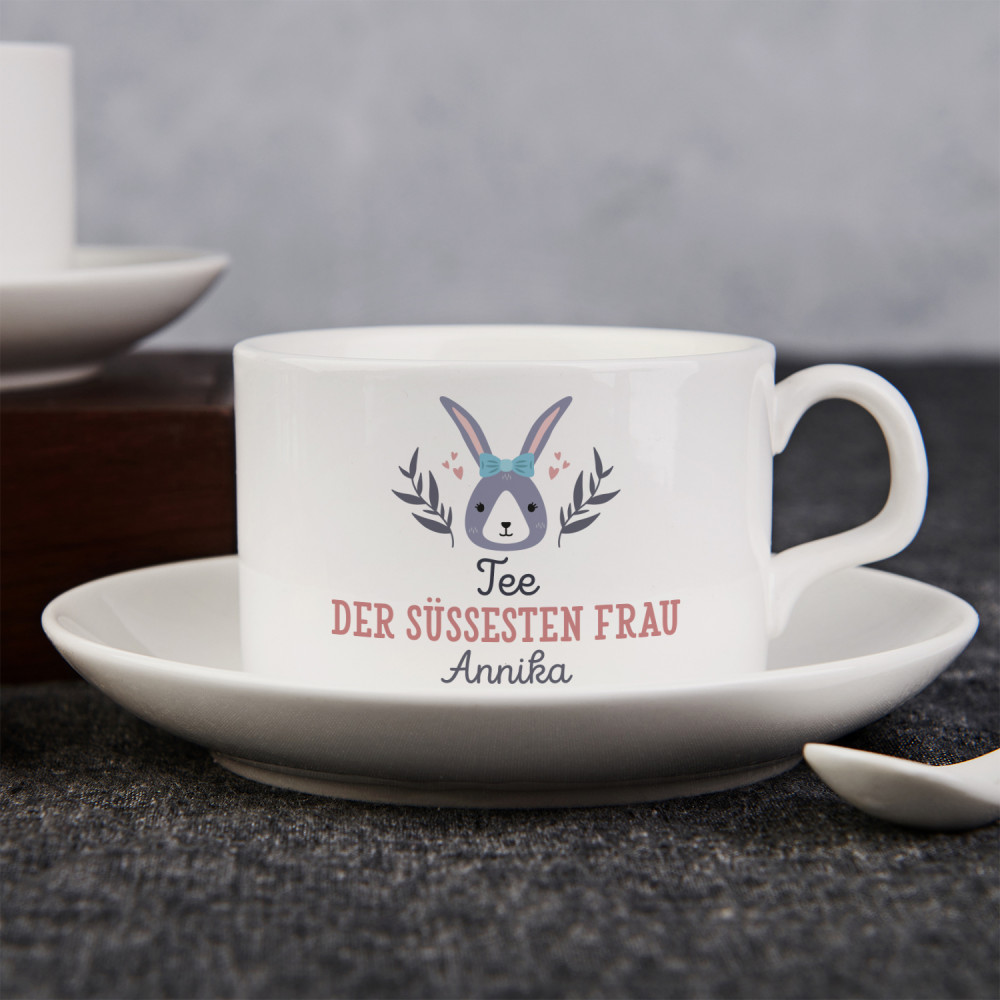 Süßeste Frau & Mann Zwei Tassen mit Untertasse GeschenkSpeziell.de