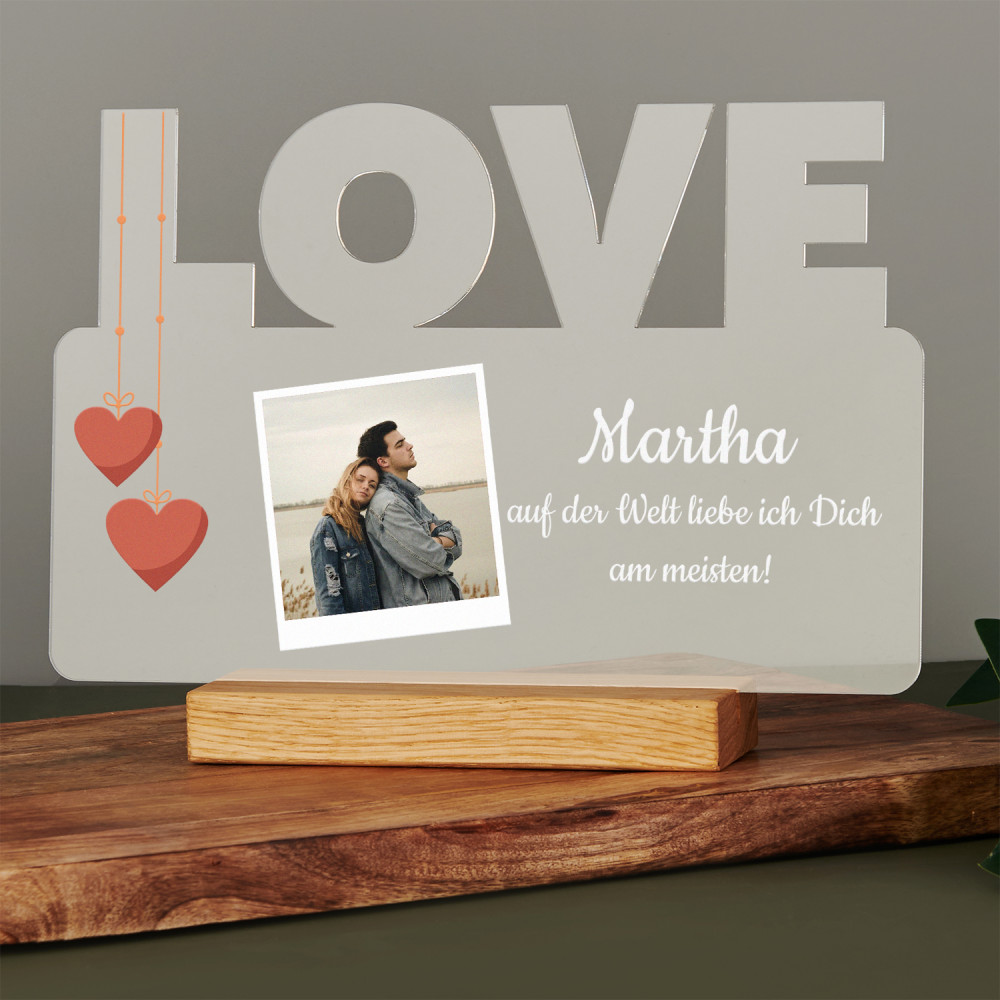 Ich liebe dich am meisten Aufdruck auf Acrylglas LOVE