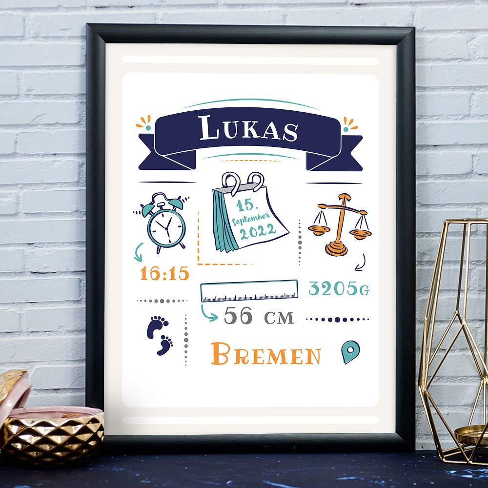 Produktbild von Personalisiertes Reborn Baby Zubehör – Gefälschte Geburtsurkunde Ca. 7x5 Zoll